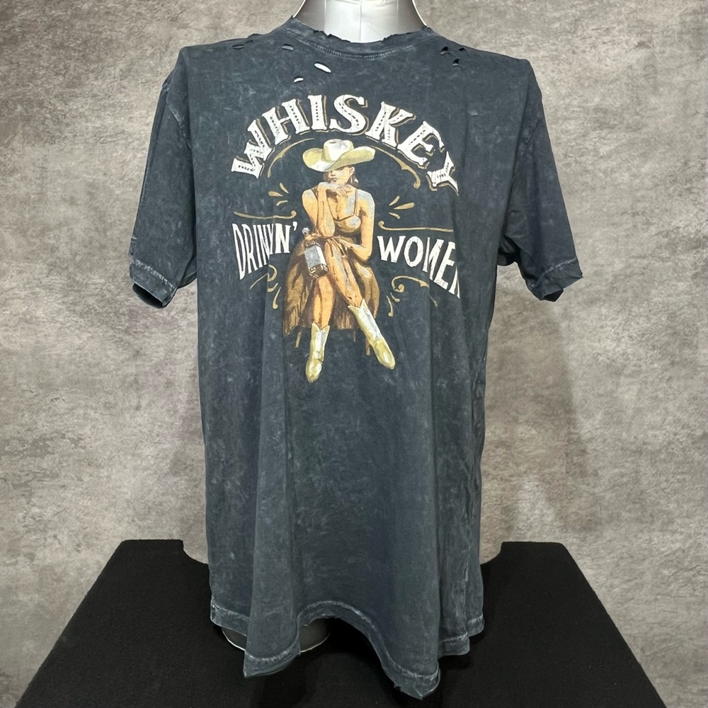 Whiskey Graphic Women's T-Shirt - Gray